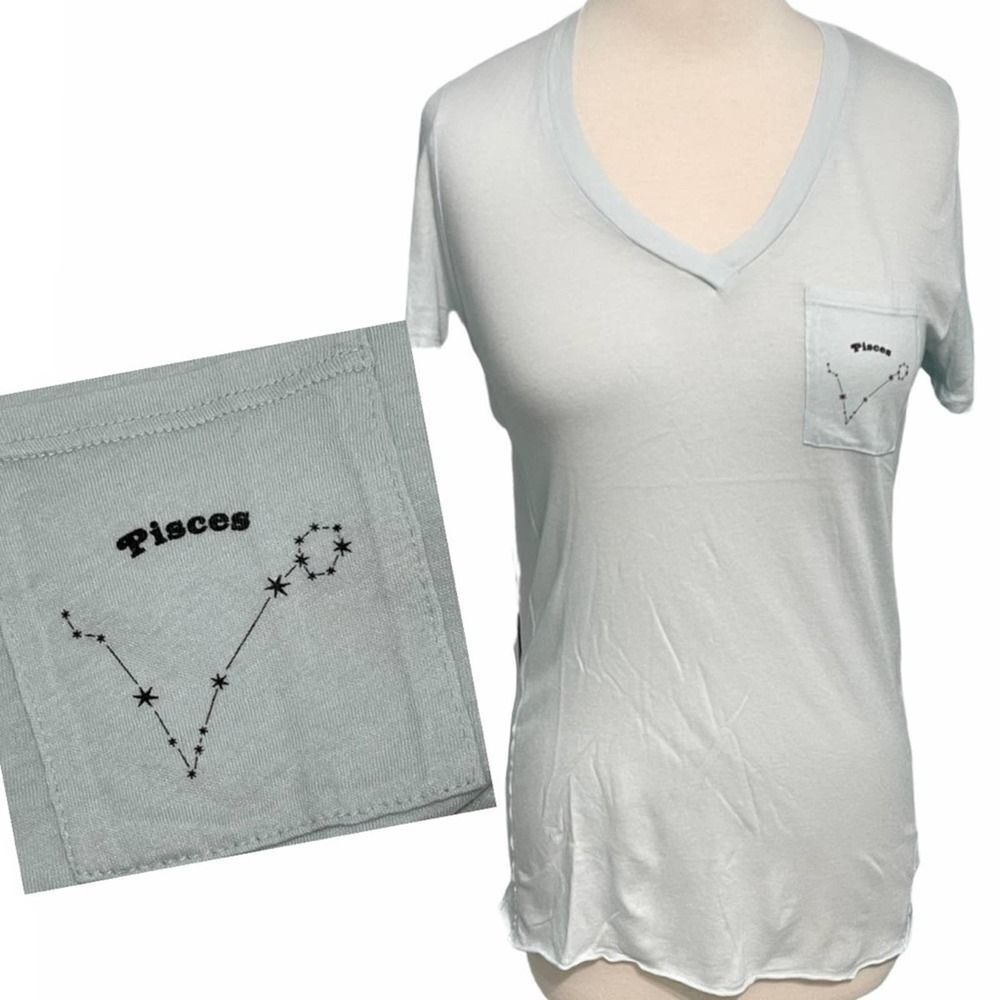 Michelle By Comune Zodiac Pisces Astrology Horoscope T-Shirt Mint‎ Green Small